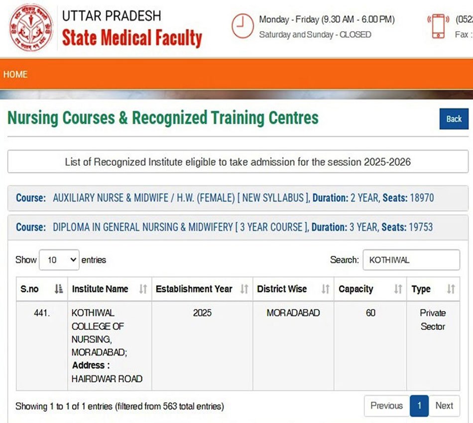 UP State Medical Faculty Approval 2